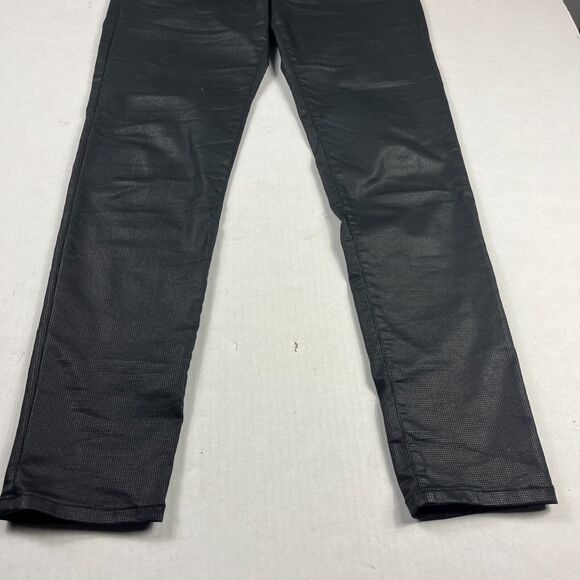 Flog Pants 28 Black Pull-On Stretch Coated Skinny Trousers Israel Dressy Casual - Picture 2 of 15